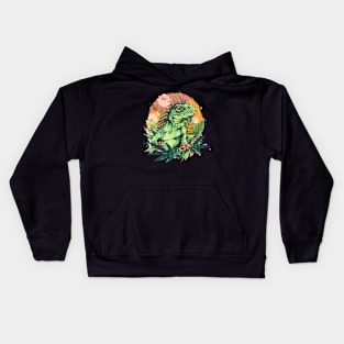 Iguana in Forest for Iguana Lovers Kids Hoodie